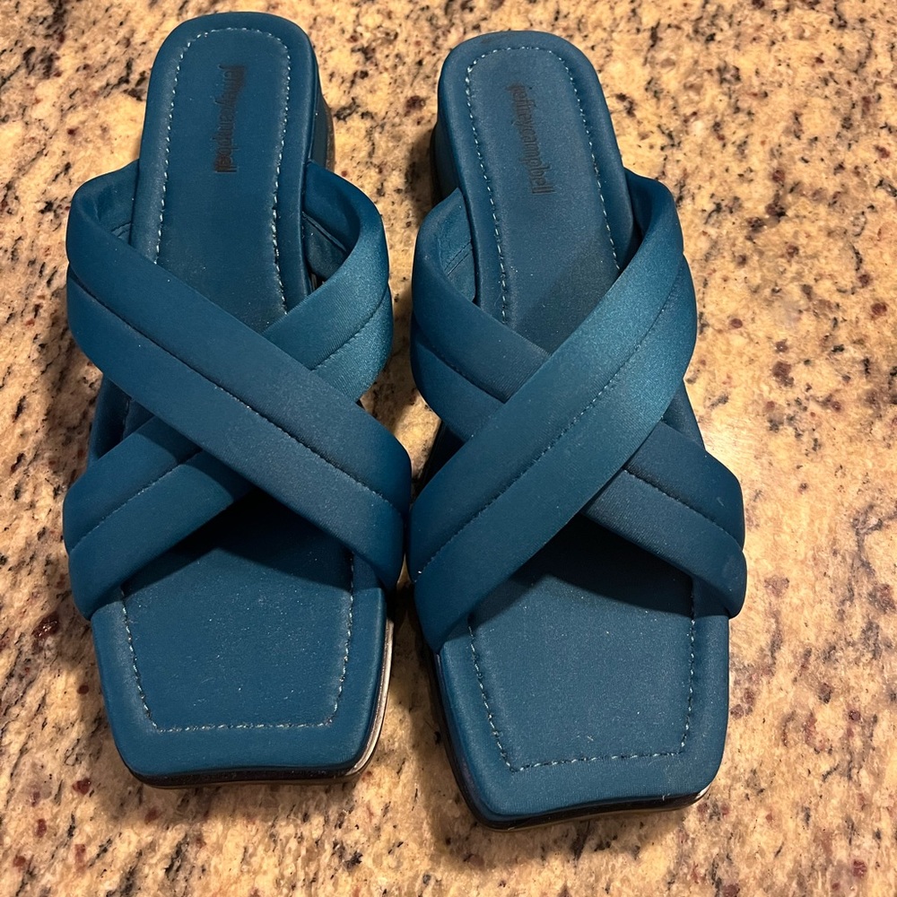 Jeffery Campbell Blue Sun Station Women's Slide In Sandals Size 10 New
